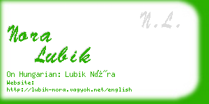 nora lubik business card